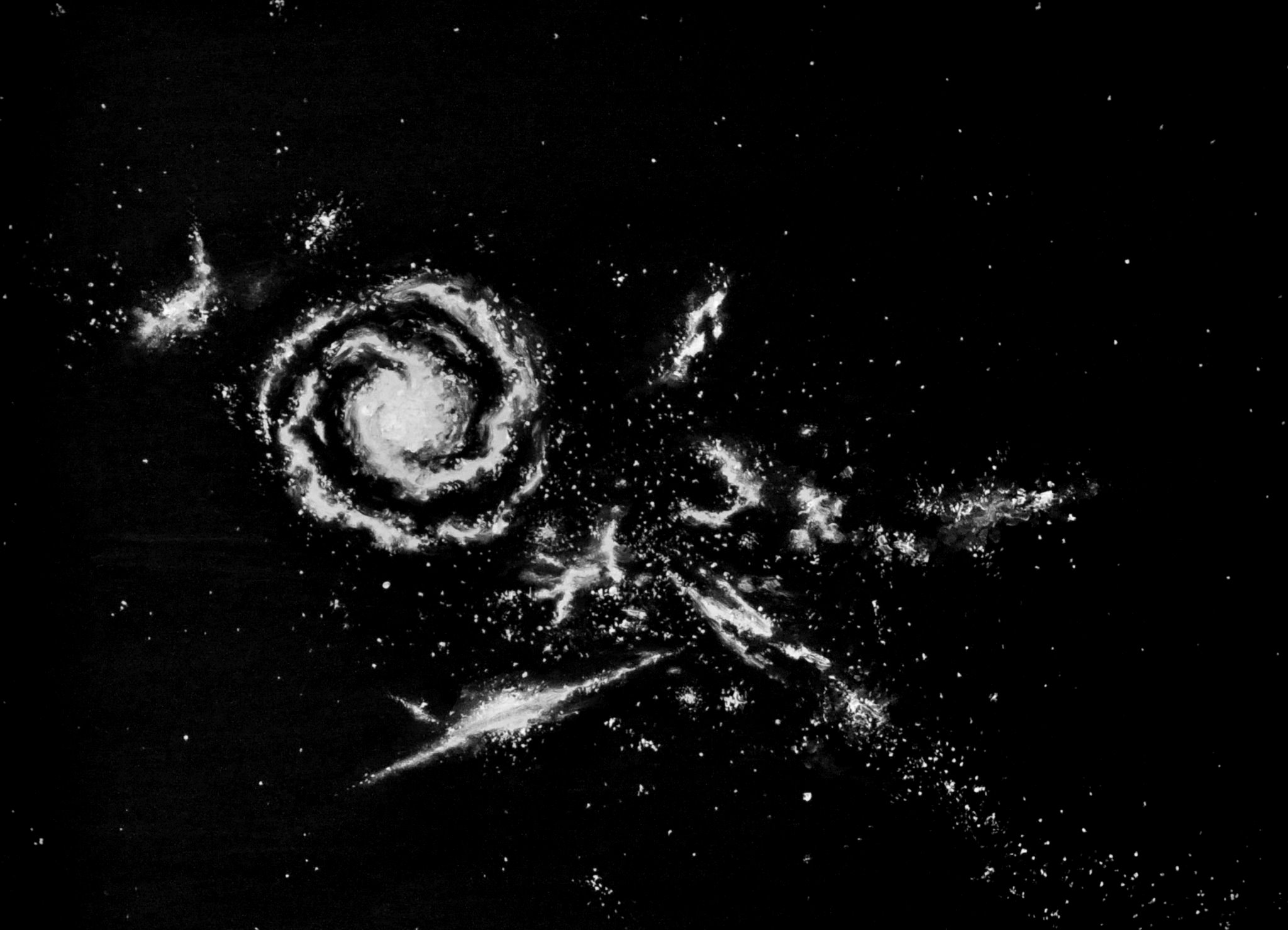 Die Einsamkeit zwischen den Sternen - Öl auf Leinwand, 2004 / Ausschnittvergrößerung und digitale Bildbearbeitung
